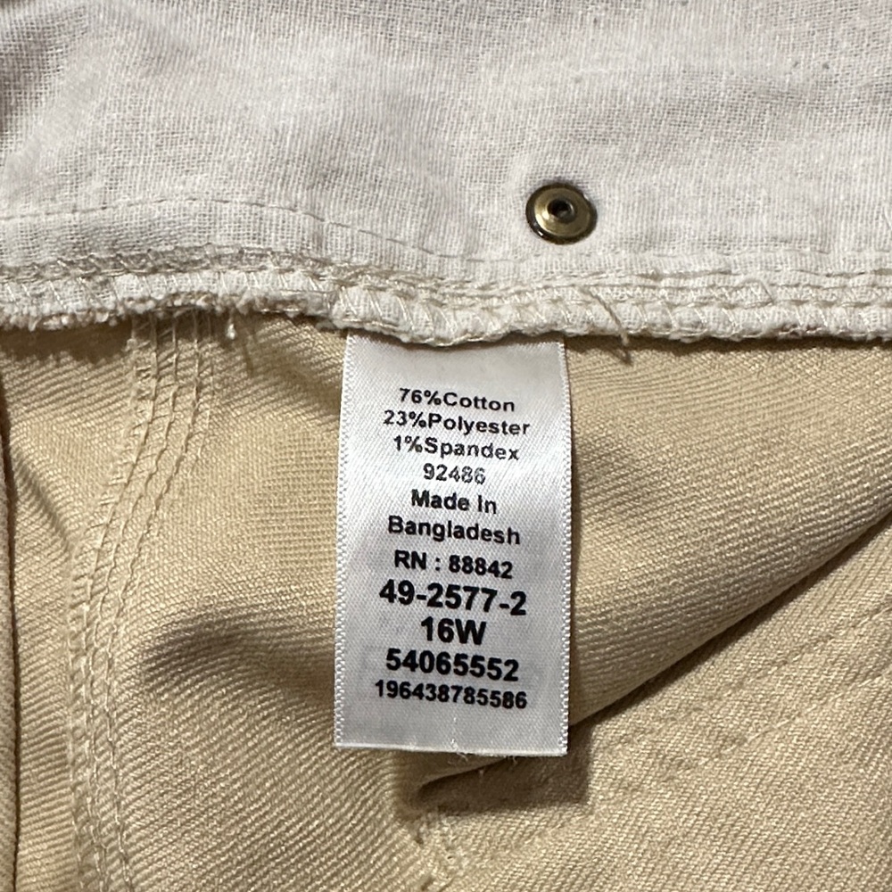 Classic Women's Stretchy Light Khaki Jean Pencil Midi Skirt 16W - Picture 7 of 8